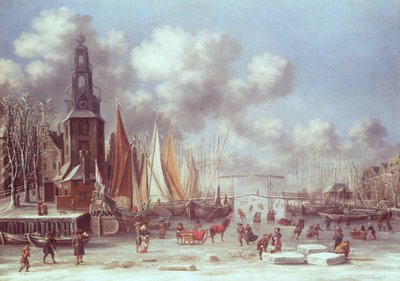Zimní scéna v Amsterdamu od T. and Storck, A. Heeremans