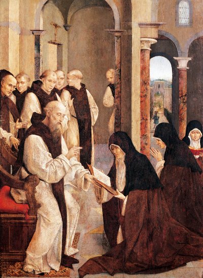 Svatý Jeroným, svatá Paula a svatá Eustochie, Frey Carlos (1517-1535) od Taborda Vlame Frey Carlos