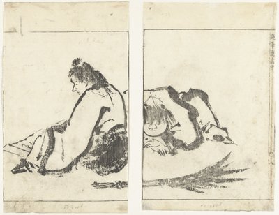 Twee mannen Afbeeldingen in vlotte penseelstreken (series title) Umpitsu soga (series title on object)   1367936   cs       czech Successfully Translated  Original: Studies of a Heron and a Monkey Translat: Studies of a Heron and a Monkey 1289666 cs czech  od Tachibana Morikuni