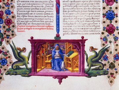 Hraniční vlys na úpatí stránky se svatým Matoušem Evangelistou, svazek II f 148, v, Bible Borso d