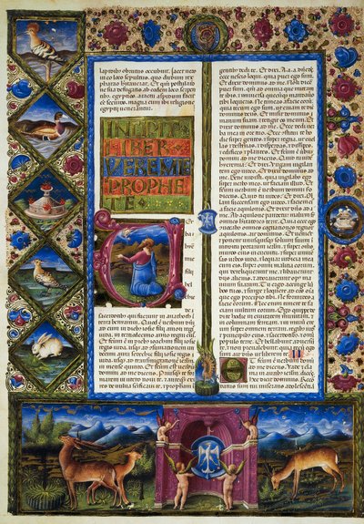 Incipit z knihy Jeremiáš, z II. dílu Bible z Borso d