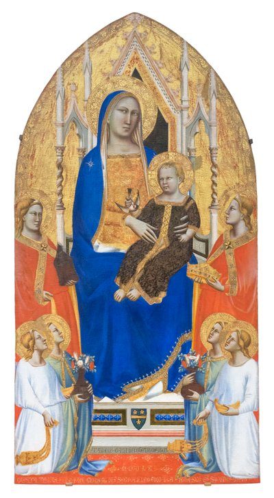 Madona s dítětem na trůn se svatou Marií Magdalénou, svatou Kateřinou Alexandrijskou a anděly od Taddeo Gaddi