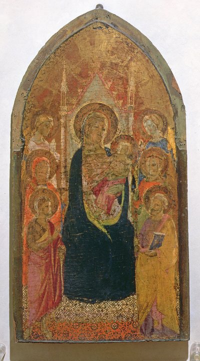 Madonna a dítě se svatými (tempera na panelu) od Taddeo Gaddi