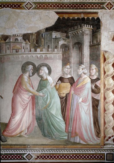 Setkání Anny a Joachima u Doree Door (detail) - freska, kolem roku 1327 od Taddeo Gaddi
