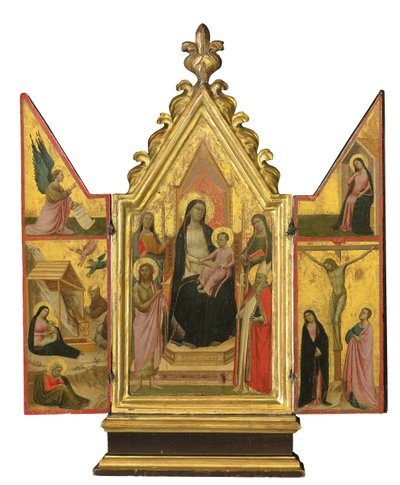 Triptych (tempera na zlatém základním panelu) od Taddeo Gaddi