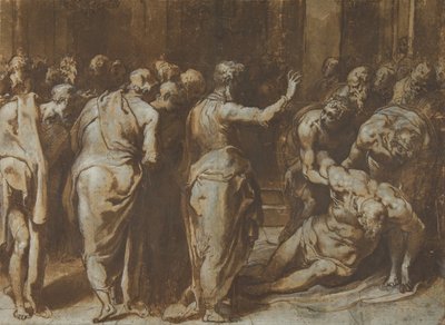 Svatý Pavel obnovující Eutycha k životu, 1529-66. od Taddeo Zuccaro