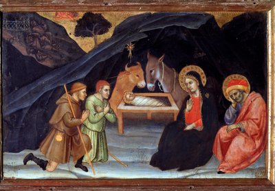 Klanění pastýřů - tempera na dřevě od Taddeo di Bartolo