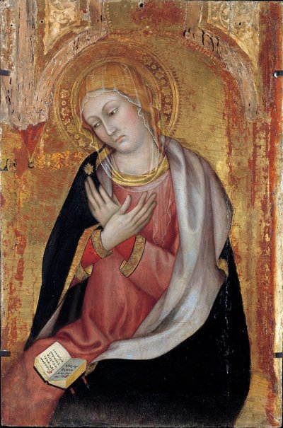 Oltářní obraz Panny Marie Zvěstování od Taddea di Bartolo (začátek 15. století). Ztlumit. 0,77x0,55 m. Avignon, Musee du Petro Palais od Taddeo di Bartolo