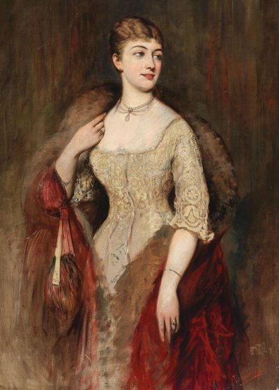 Portrét zpěvačky Joséphine de Reszke 1855-1891, 1879. od Tadeusz Ajdukiewicz