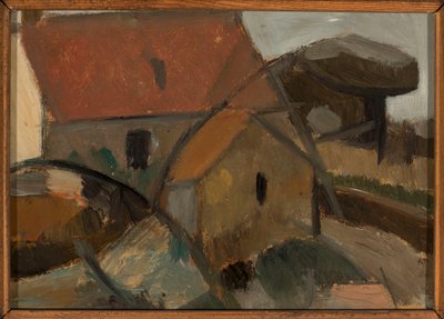 Domík s červenou střechou od Tadeusz Makowski