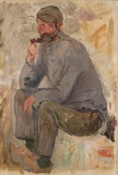 Sedící rybář s dýmkou od Tadeusz Makowski