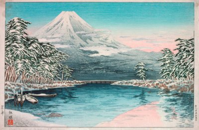 Hora Fuji při pohledu z Tagonoury, zasněžená krajina od Takahashi Hiroaki