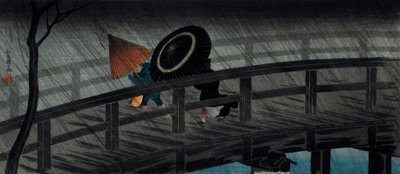 Déšť na mostě Izumi od Takahashi Hiroaki