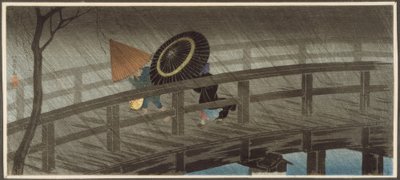 Déšť na mostě Izumi od Takahashi Hiroaki