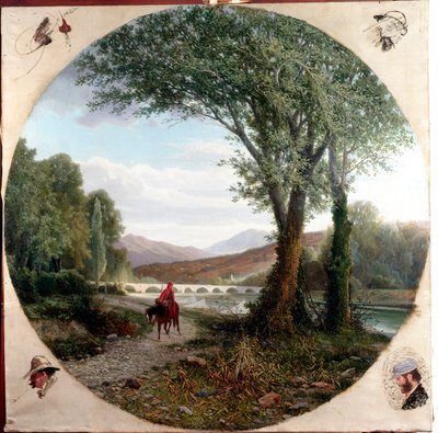 Kůň Dante běží podél řeky Entella nebo pasáž Ilustrace očistce v „“ La divina commedia “ (Božská komedie) od Dante Alighieriho (1265-1321) Obraz Tammar Luxoro (1824-1899) Před rokem 1865 Genes, Civica Galerie moderního umění od Tammar Luxoro