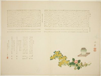 Kadidelnice. Chryzantémy a kamélie od Tanaka Shûtei
