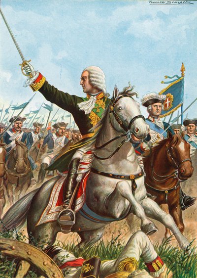 Charles Emmanuel III v bitvě u Guastally v roce 1734 od Tancredi Scarpelli
