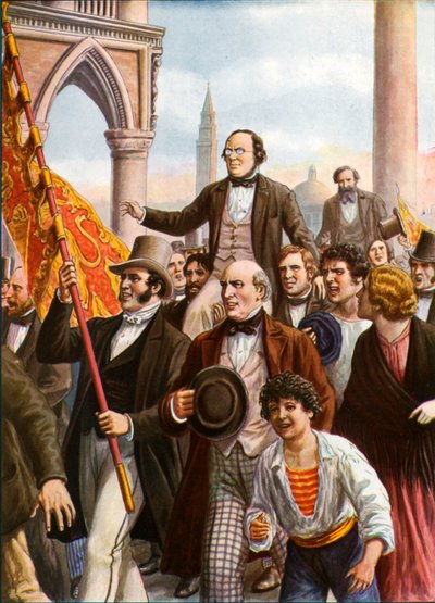 Daniele Manin a Niccolo Tommaseo propuštěni z vězení 18. března 1848 od Tancredi Scarpelli