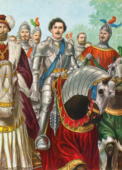 Ettore Fieramosca po bitvě u Barletty v roce 1503 od Tancredi Scarpelli