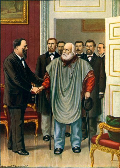 Garibaldi na návštěvě Vittoria Emanuela v Římě. Závěrečná diskuse mezi dvěma autory Risorgimenta od Tancredi Scarpelli