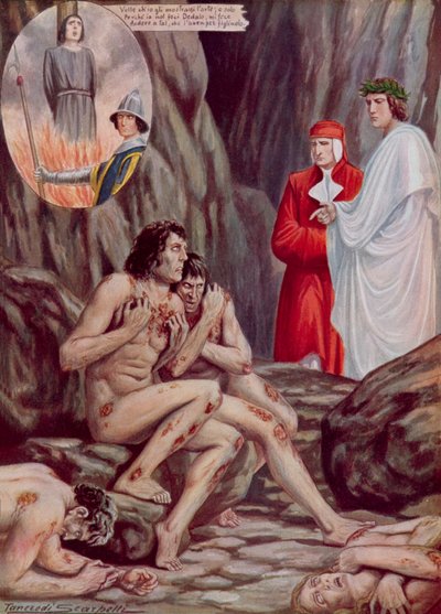 Ilustrace k Dantově Božské komedii od Tancredi Scarpelli