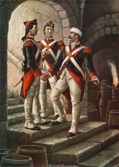 Pietro Micca při obléhání Turína, 1706 od Tancredi Scarpelli