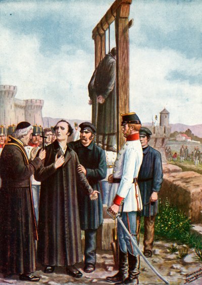 The Belfiore Martyrs: Poslední chvíle dona Enrica Tazzoliho, 1853 od Tancredi Scarpelli