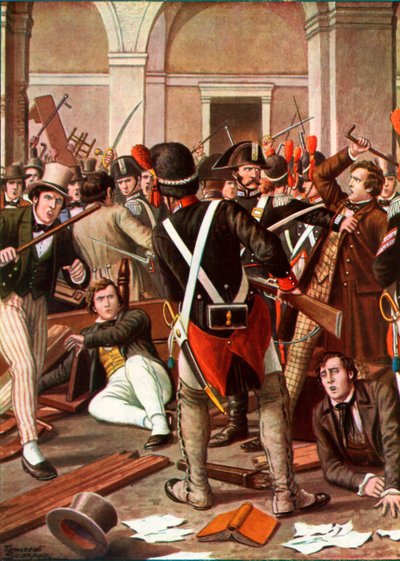 Vzpoura studentů Turínské univerzity, 1821 od Tancredi Scarpelli