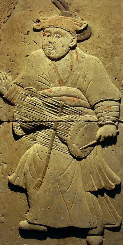 Stéla zobrazující hudebníka (terakota) od Tang Dynasty Chinese School