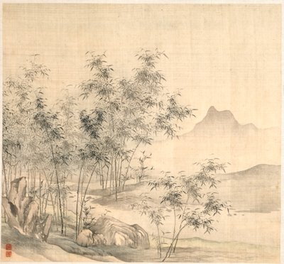 Osamělý jeřáb v Bamboo Grove, počátek 16. století. od Tao Hong