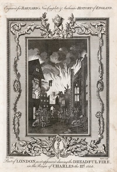 Velký požár Londýna, 1666 c1783 od Taylor