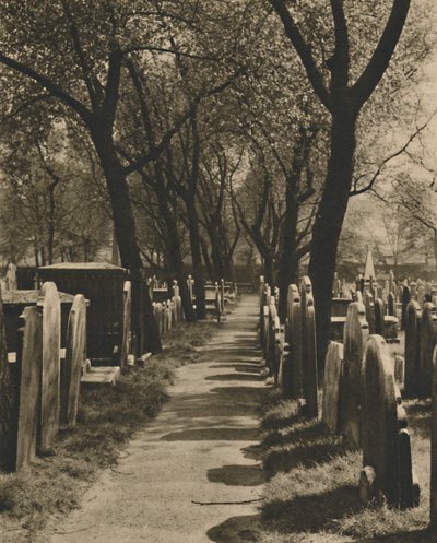 In the Dissenters Disused Burial Ground at Bunhill Fields, c1935. od Taylor