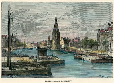 Kalkmarkt, Amsterdam, Nizozemsko, c1880. od Taylor