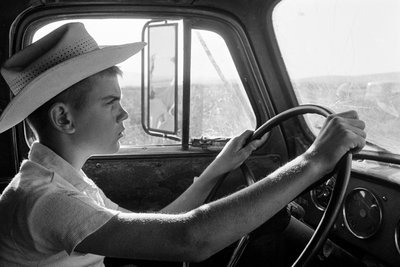 Rodinný farmář Ed Ker na ranči A.M. Ker je zemědělský hospodář, který pěstuje vojtěšku... od Ted Spiegel
