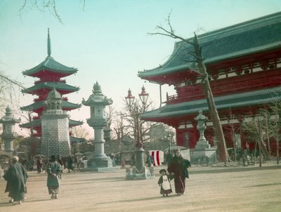 Senso - brána chrámu Ji, Tokio, asi 1900 - 1915 (fotografie) od Teijiro Takagi
