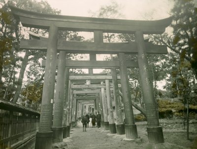 Torii ve svatyni Inari v Kjótu, asi 1900-1915 (fotografie) od Teijiro Takagi