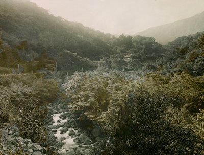 Pohled na vesnici Miyanoshita v pohoří Hakone, asi 1900 - 1915 (fotografie) od Teijiro Takagi