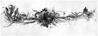 Bear Growl, 2014 (koláž na plátně) od Teis Albers