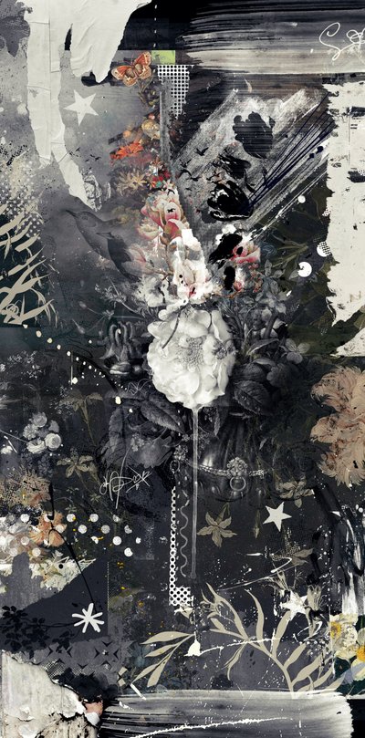 Flowerdrip, 2014 (kombinovaná technika na plátně) od Teis Albers