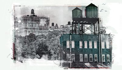 NYC II, 2017 (koláž na plátně) od Teis Albers