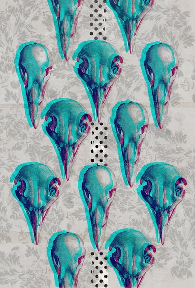 Series of Skulls, 2016 (koláž na plátně) od Teis Albers