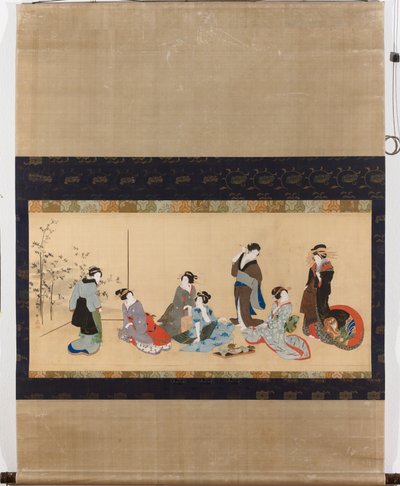 Ženská parodie na Sedm filozofů bambusového lesa Detail od Teisai Hokuba