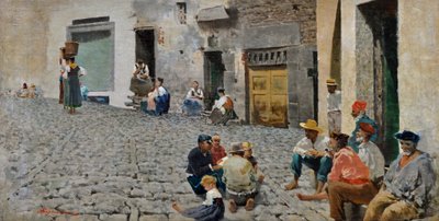 Námořníci v Riomaggiore, asi 1892-93 (olej na plátně) od Telemaco Signorini