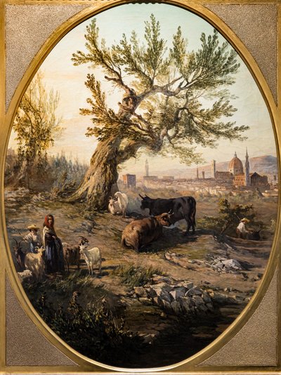 Pohled na Arno a St. z pevnosti Belvedere od Telemaco Signorini