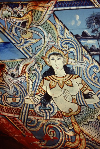Zdobená loď v jižním Thajsku (malované dřevo) od Thai School