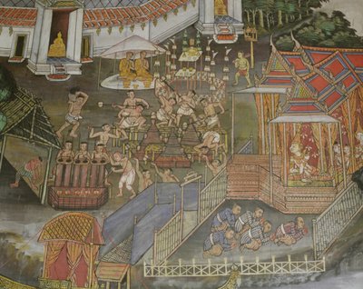 Detail města Phitsanulok, Wat Bowonniwet Vihara, Bangkok od Thai School