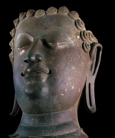 Obří hlava Buddhy, Lanna styl (bronz) od Thai School