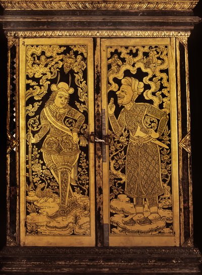 Skříňka na rukopisy, vláda Ramy III (1787-1851) (dřevo) od Thai School