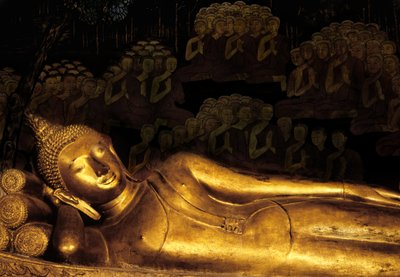Paranirvána Buddhy (bronz) od Thai School