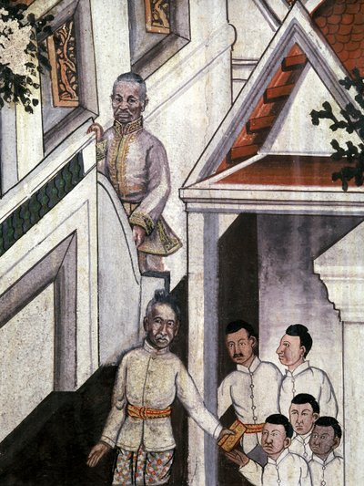 Portrét krále Mongkuta podle fotografií (nástěnná malba) od Thai School